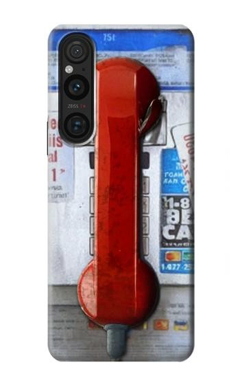 W3925 Collage Vintage Pay Phone Case Cover Custodia e Flip Case per Sony Xperia 1 V