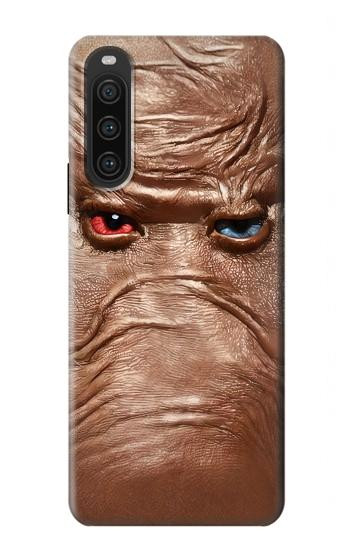 W3940 Leather Mad Face Graphic Paint Case Cover Custodia e Flip Case per Sony Xperia 10 V