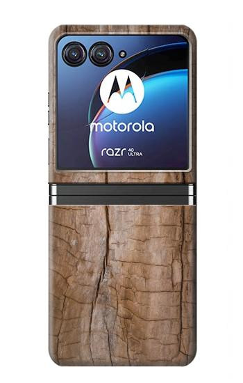 W0599 Wood Graphic Printed Case Cover Custodia e Flip Case per Motorola Razr 40 Ultra