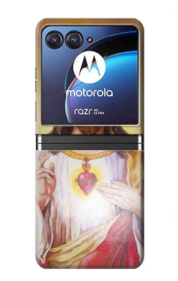 W0798 Jesus Case Cover Custodia e Flip Case per Motorola Razr 40 Ultra W0798 Jesus Case Cover Custodia e Flip Case per Motorola Razr 40 Ultra