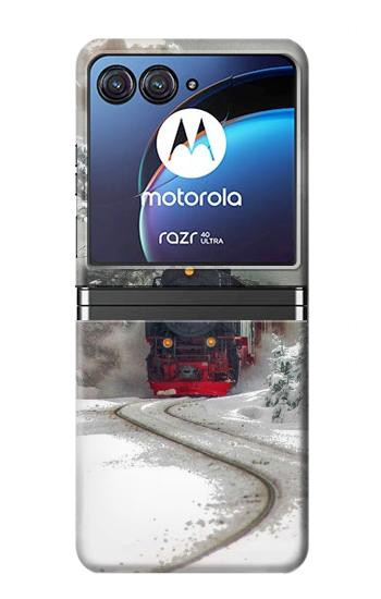 W1509 Steam Train Case Cover Custodia e Flip Case per Motorola Razr 40 Ultra