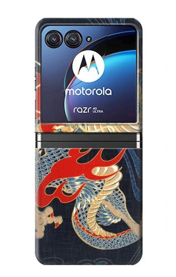 W2073 Japan Dragon Art Case Cover Custodia e Flip Case per Motorola Razr 40 Ultra
