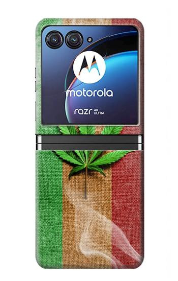 W2109 Smoke Reggae Rasta Flag Case Cover Custodia e Flip Case per Motorola Razr 40 Ultra