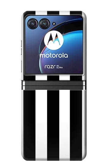 W2297 Black and White Vertical Stripes Case Cover Custodia e Flip Case per Motorola Razr 40 Ultra W2297 Black and White Vertical Stripes Case Cover Custodia e Flip Case per Motorola Razr 40 Ultra