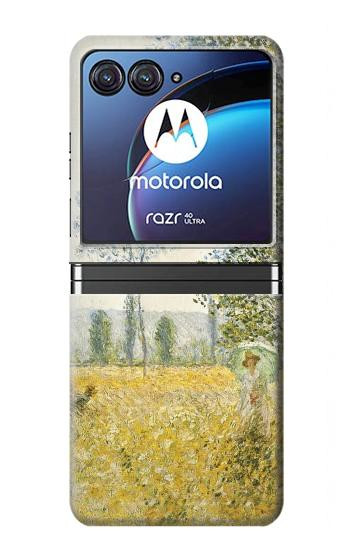 W2682 Claude Monet Fields In Spring Case Cover Custodia e Flip Case per Motorola Razr 40 Ultra