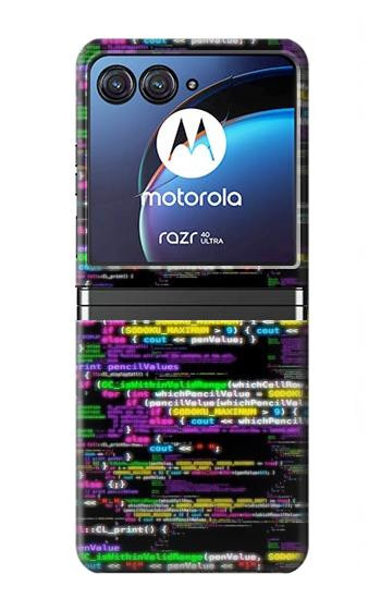 W3420 Coding Programmer Case Cover Custodia e Flip Case per Motorola Razr 40 Ultra