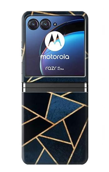 W3479 Navy Blue Graphic Art Case Cover Custodia e Flip Case per Motorola Razr 40 Ultra