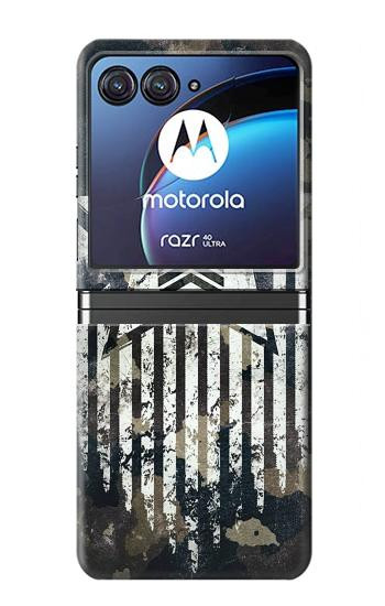 W3666 Army Camo Camouflage Case Cover Custodia e Flip Case per Motorola Razr 40 Ultra