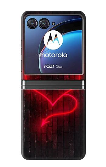 W3682 Devil Heart Case Cover Custodia e Flip Case per Motorola Razr 40 Ultra