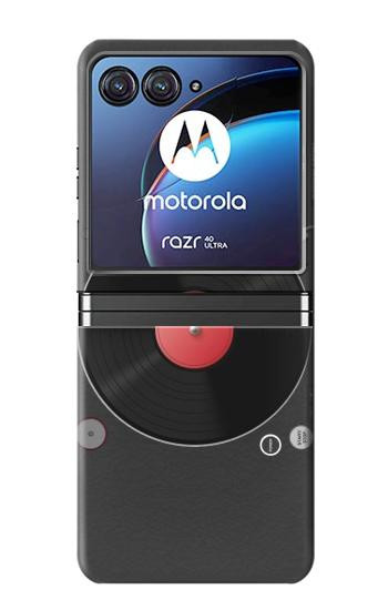 W3952 Turntable Vinyl Record Player Graphic Case Cover Custodia e Flip Case per Motorola Razr 40 Ultra