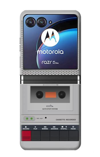 W3953 Vintage Cassette Player Graphic Case Cover Custodia e Flip Case per Motorola Razr 40 Ultra