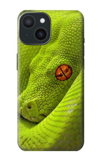 W0785 Green Snake Case Cover Custodia e Flip Case per iPhone 15