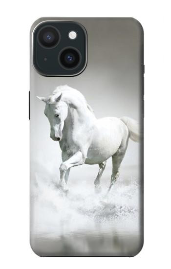 W0932 White Horse Case Cover Custodia e Flip Case per iPhone 15