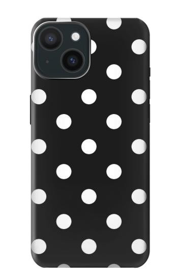 W2299 Black Polka Dots Case Cover Custodia e Flip Case per iPhone 15
