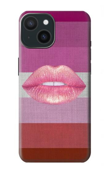 W3473 LGBT Lesbian Flag Case Cover Custodia e Flip Case per iPhone 15
