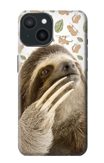 W3559 Sloth Pattern Case Cover Custodia e Flip Case per iPhone 15