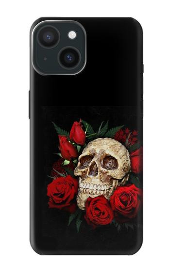 W3753 Dark Gothic Goth Skull Roses Case Cover Custodia e Flip Case per iPhone 15