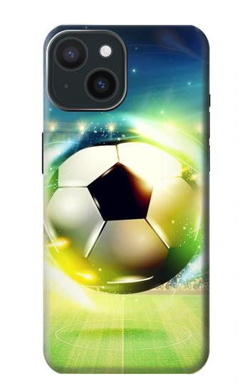 W3844 Glowing Football Soccer Ball Case Cover Custodia e Flip Case per iPhone 15