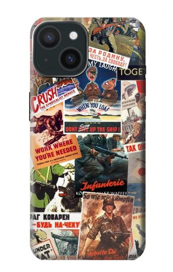 W3905 Vintage Army Poster Case Cover Custodia e Flip Case per iPhone 15