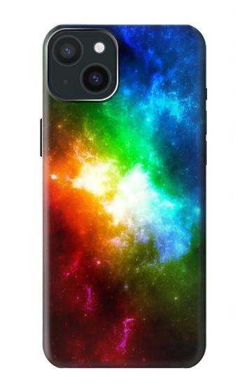 W2312 Colorful Rainbow Space Galaxy Case Cover Custodia e Flip Case per iPhone 15 Plus
