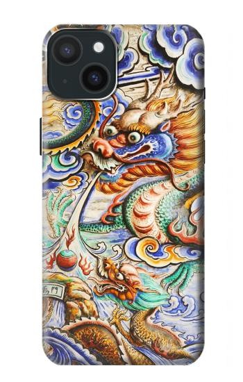 W2584 Traditional Chinese Dragon Art Case Cover Custodia e Flip Case per iPhone 15 Plus