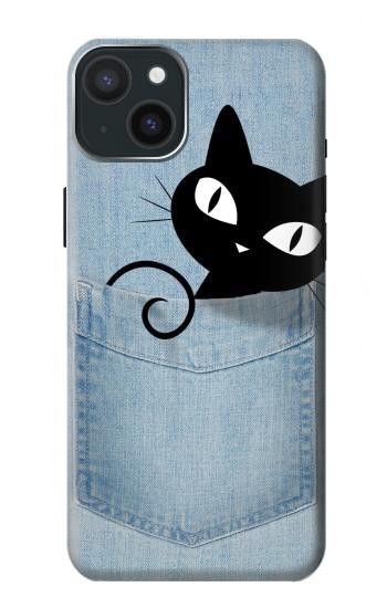 W2641 Pocket Black Cat Case Cover Custodia e Flip Case per iPhone 15 Plus
