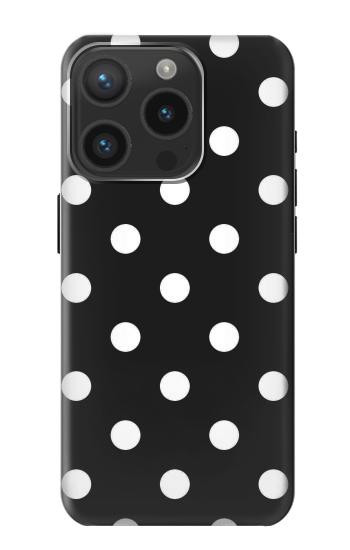 W2299 Black Polka Dots Case Cover Custodia e Flip Case per iPhone 15 Pro