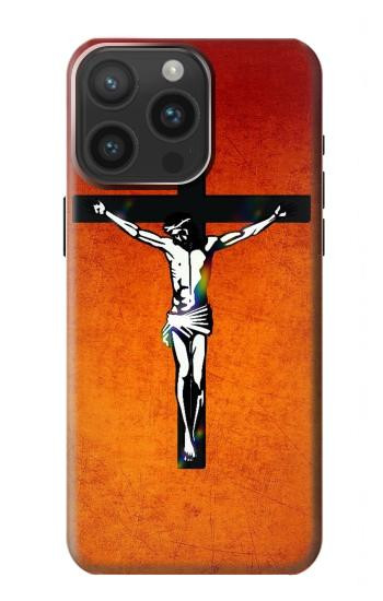 W2421 Jesus Christ On The Cross Case Cover Custodia e Flip Case per iPhone 15 Pro Max