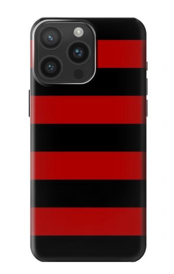 W2638 Black and Red Striped Case Cover Custodia e Flip Case per iPhone 15 Pro Max