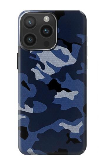 W2959 Navy Blue Camo Camouflage Case Cover Custodia e Flip Case per iPhone 15 Pro Max