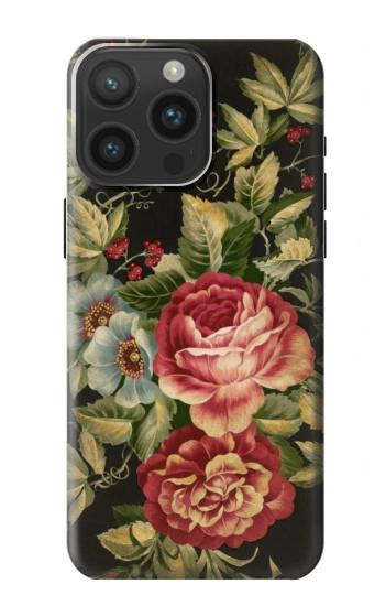 W3013 Vintage Antique Roses Case Cover Custodia e Flip Case per iPhone 15 Pro Max
