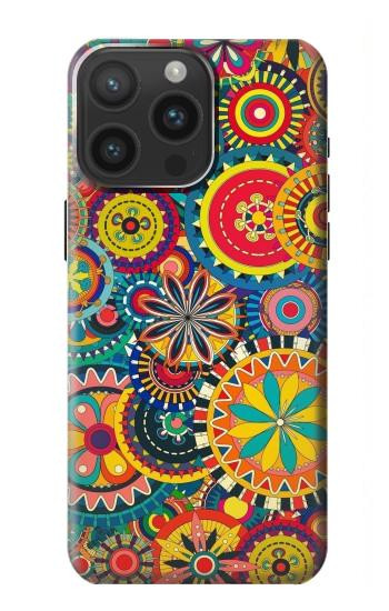 W3272 Colorful Pattern Case Cover Custodia e Flip Case per iPhone 15 Pro Max