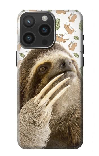 W3559 Sloth Pattern Case Cover Custodia e Flip Case per iPhone 15 Pro Max