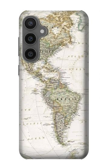 W0604 World Map Case Cover Custodia e Flip Case per Samsung Galaxy S23 FE