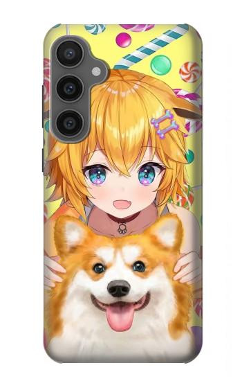 W3918 Baby Corgi Dog Corgi Girl Candy Case Cover Custodia e Flip Case per Samsung Galaxy S23 FE