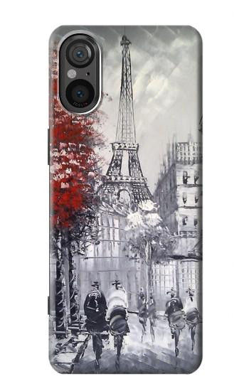 W1295 Eiffel Painting of Paris Case Cover Custodia e Flip Case per Sony Xperia 5 V