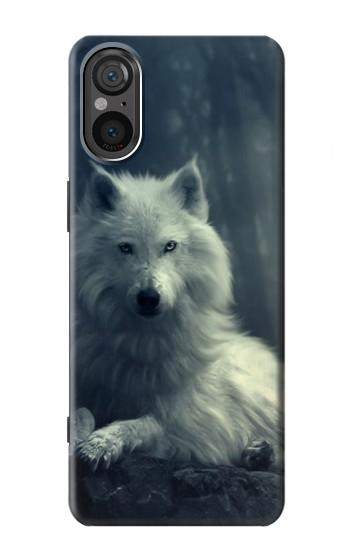 W1516 White Wolf Case Cover Custodia e Flip Case per Sony Xperia 5 V