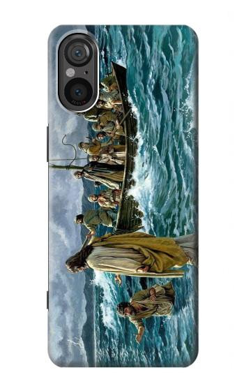 W1722 Jesus Walk on The Sea Case Cover Custodia e Flip Case per Sony Xperia 5 V W1722 Jesus Walk on The Sea Case Cover Custodia e Flip Case per Sony Xperia 5 V