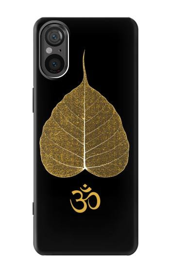 W2331 Gold Leaf Buddhist Om Symbol Case Cover Custodia e Flip Case per Sony Xperia 5 V