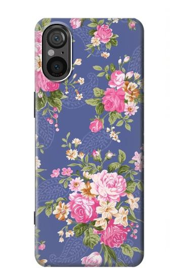 W3265 Vintage Flower Pattern Case Cover Custodia e Flip Case per Sony Xperia 5 V