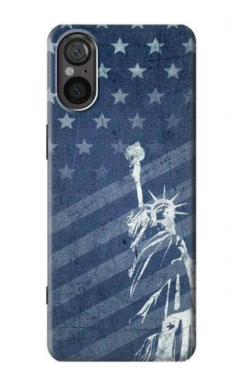 W3450 US Flag Liberty Statue Case Cover Custodia e Flip Case per Sony Xperia 5 V