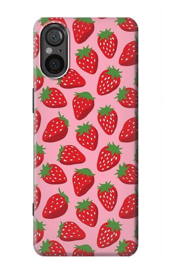 W3719 Strawberry Pattern Case Cover Custodia e Flip Case per Sony Xperia 5 V