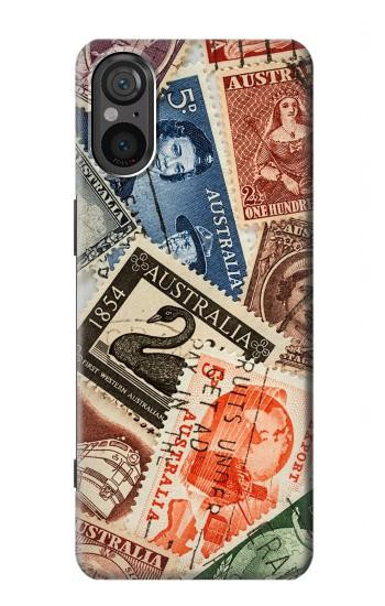 W3900 Stamps Case Cover Custodia e Flip Case per Sony Xperia 5 V