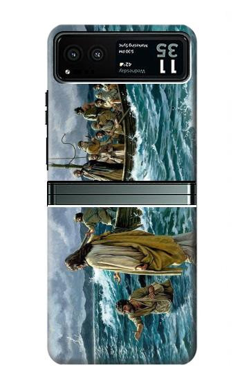 W1722 Jesus Walk on The Sea Case Cover Custodia e Flip Case per Motorola Razr 40