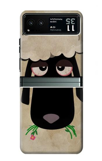 W2826 Cute Cartoon Unsleep Black Sheep Case Cover Custodia e Flip Case per Motorola Razr 40
