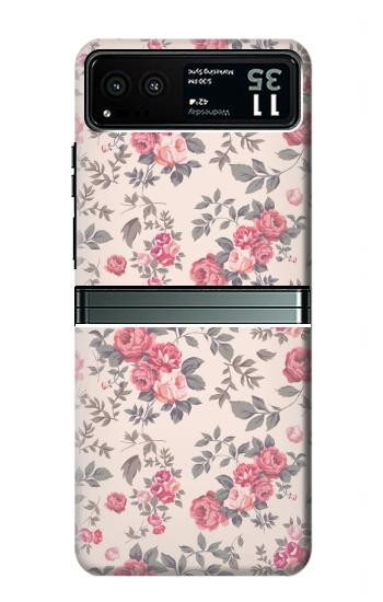 W3095 Vintage Rose Pattern Case Cover Custodia e Flip Case per Motorola Razr 40