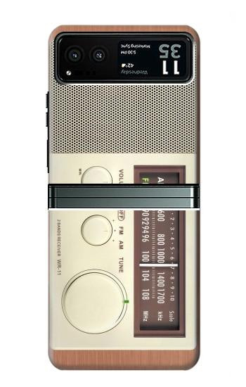 W3165 FM AM Wooden Receiver Graphic Case Cover Custodia e Flip Case per Motorola Razr 40