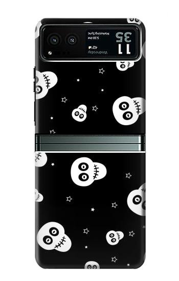 W3261 Smile Skull Halloween Pattern Case Cover Custodia e Flip Case per Motorola Razr 40