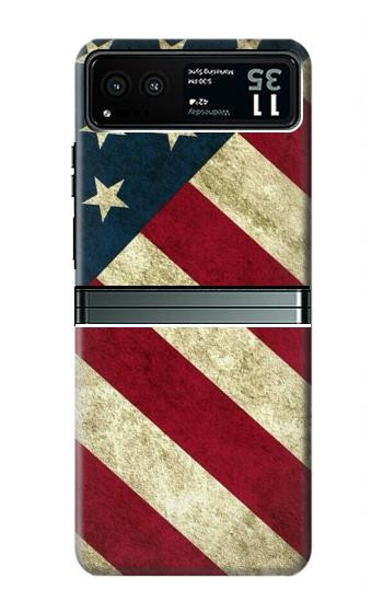 W3295 US National Flag Case Cover Custodia e Flip Case per Motorola Razr 40