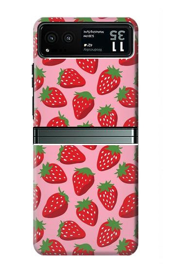 W3719 Strawberry Pattern Case Cover Custodia e Flip Case per Motorola Razr 40